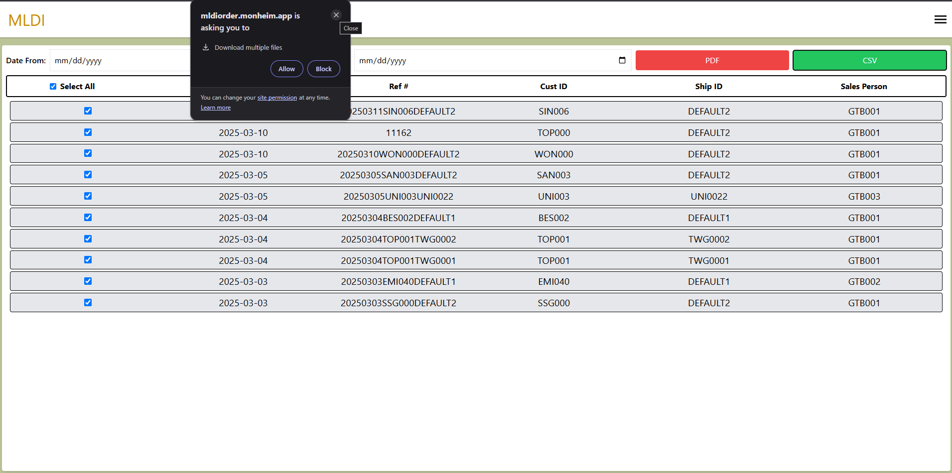 MLDI Ordering System